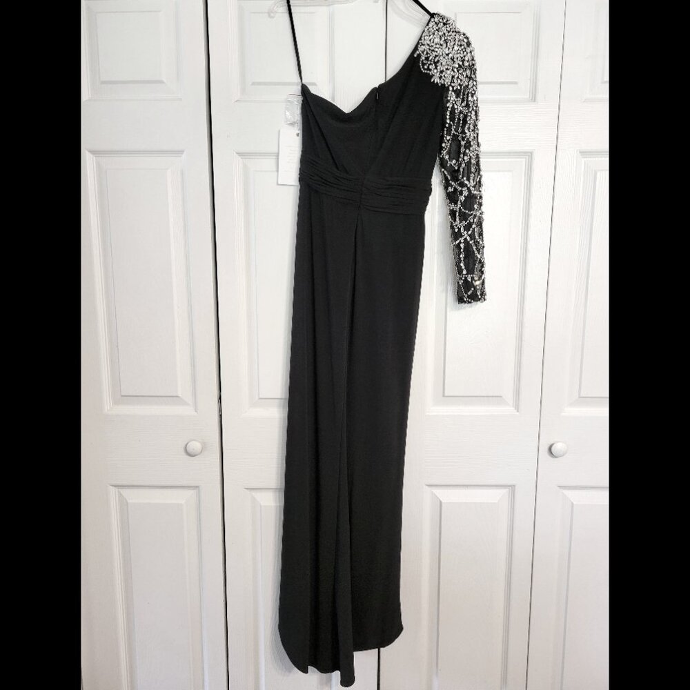 Mac Duggal Embellished One Shoulder Long Sleeve Gown - Picture 5 of 13